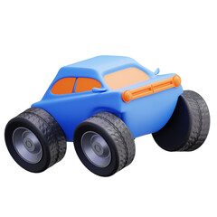 3D blue Monster Truck Toy Car for Play and Adventure © Nyala