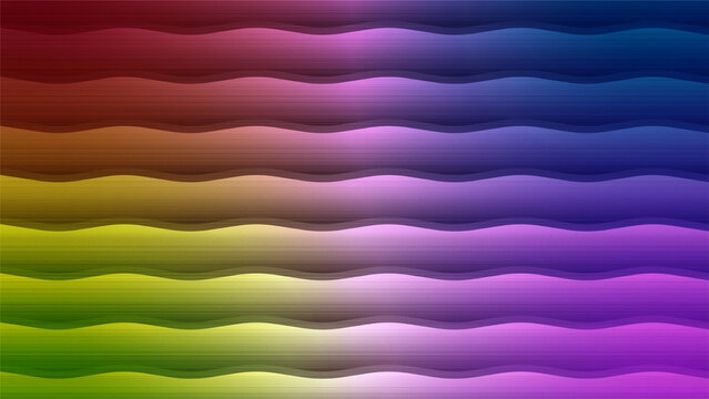 Horizontal wavy bands of vibrant gradient colors with subtle linear texture
