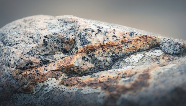weathered textured granite stone closeup with natural cracks and lichen for autumn geology backgrounds or educational materials