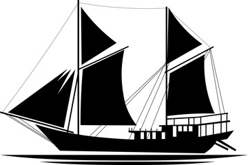 sailing ship on black © kris