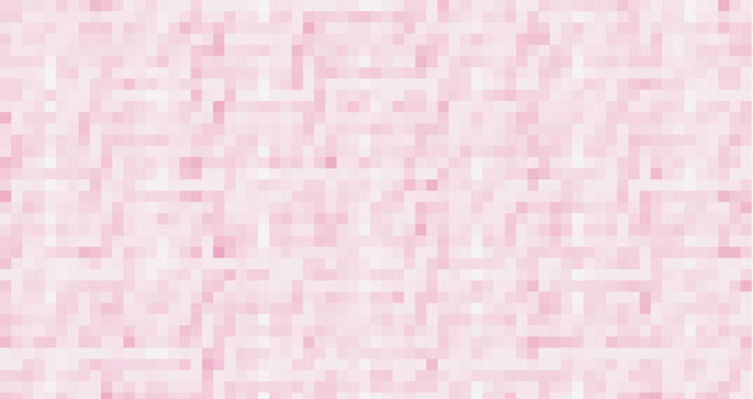 Light pink mosaic tile texture background, abstract geometric square pattern backdrop, soft pastel pixelated design for digital media