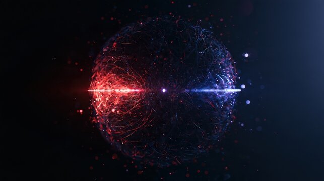 A visual display shows the quantum phase concept with a spherical design. Red and blue lights indicate phase differences between quantum states.