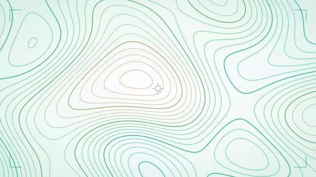 Topography Contour Map Animation Moving Across Screen for Cartography and Navigation Background