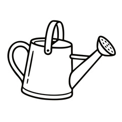 Garden Watering Can Line Art Icon Vector Illustration © LINER