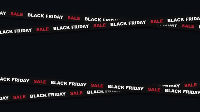 Black Friday sale caution tape frame with transparent alpha channel overlay