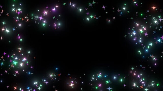 colorful stars light border animation particle