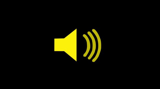 Speaker icon animated on, speaker volume animation, microphone, sound voice speaker icon animated optimized for audio UI and sound visualization.