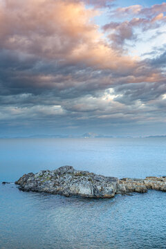 Panoramic View of the Seto Inland Sea and Islands in Hyogo, Japan