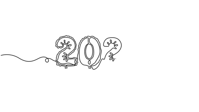 Ornate 2027 New Year One Line Typography Motion Graphic Video