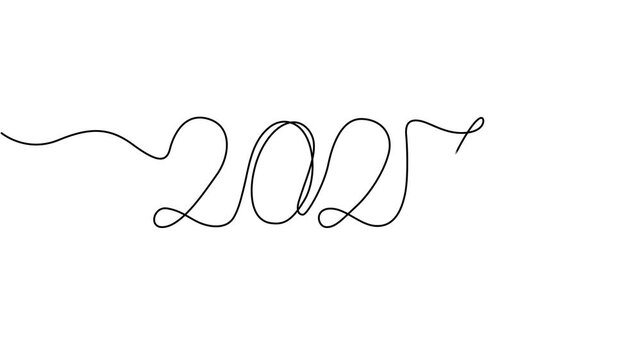 2027 New Year Animated One Line Typography Motion Graphic Video