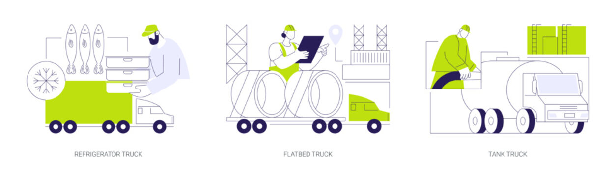 Ground transport abstract concept vector illustrations.