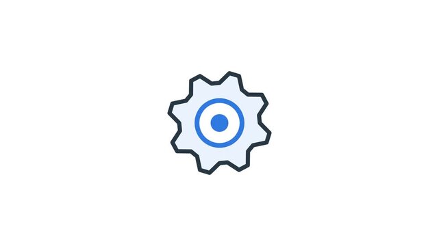 Minimalist Gear Icon for Digital Settings and Configuration User Interface Design