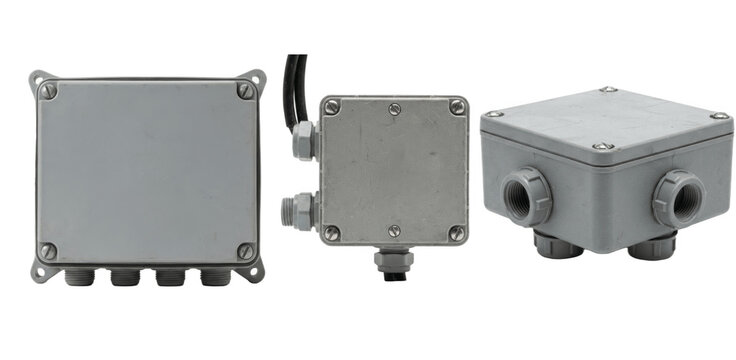 Industrial electrical junction boxes with terminal connectors on