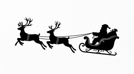 Christmas Santa flying reindeer sleigh holiday winter festive © Nafees