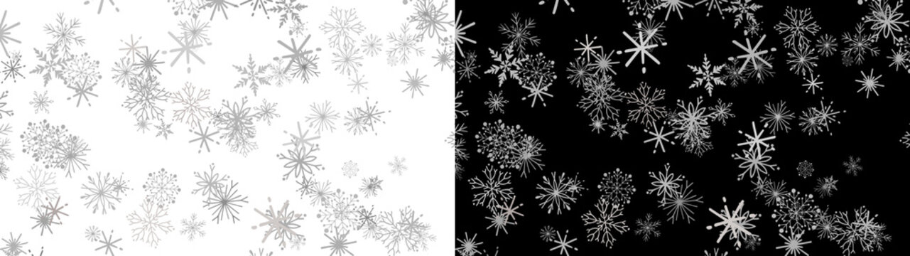 Sparkling Snowfall: Dynamic 3D Illustration of Falling Christmas Snowflakes
