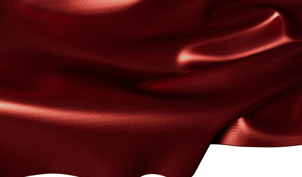 Elegant Red Fabric Drapes with Subtle Texture