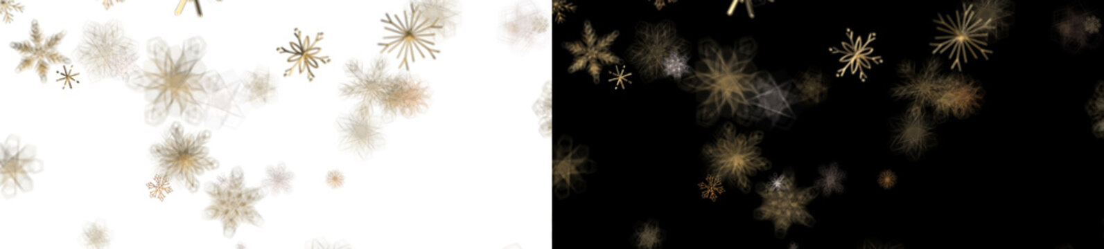 Elegant Golden Snowflakes Falling on a Dark Background