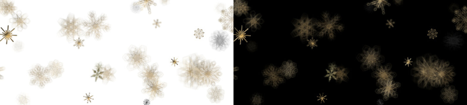 Intricate Golden Snowflakes and Crystal Structures
