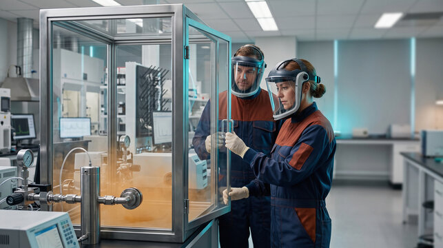 Researchers set up a controlled smoke chamber for particulate testing