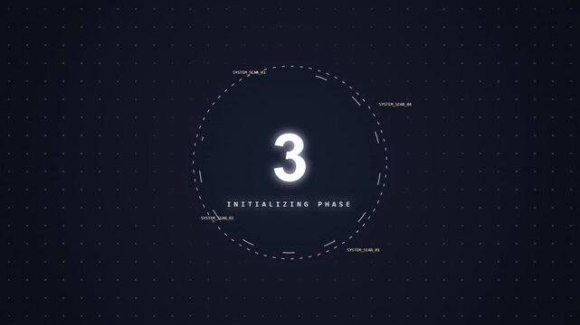 Digital Countdown Timer 10 Seconds HUD Interface with Futuristic Glitch Effect