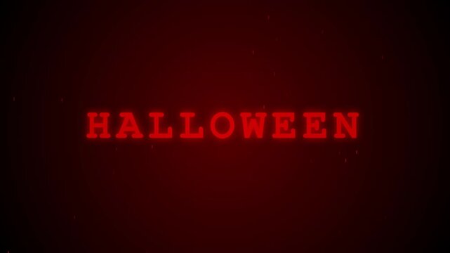 Dark red halloween scenery features animated holiday text, creating a spooky atmosphere ideal for horror movie nights and seasonal promotions.