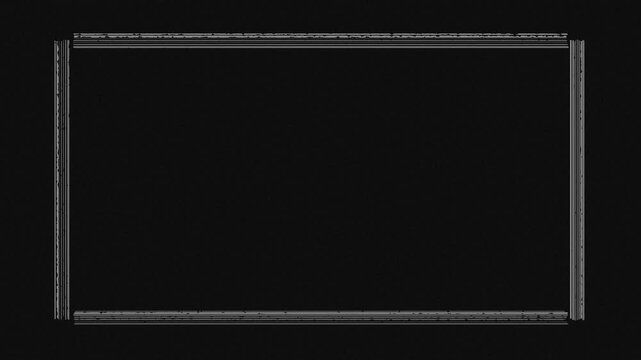 black grunge frame background overlay with vintage line border texture for film titling and cinematic video design