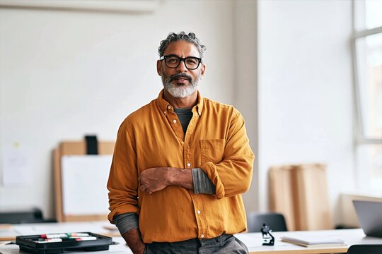Training Facilitator Standing in a Professional Workshop Room