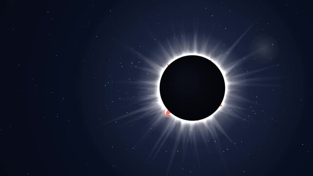 Total solar eclipse 2027 corona seamless loop background copy space