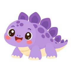 Cute Purple Stegosaurus Cartoon © Boonsub