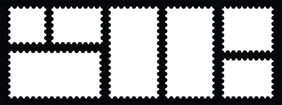 postage stamp. Clean postage stamp template. Postage icon. blank rectangle and square Postage stamp frames.