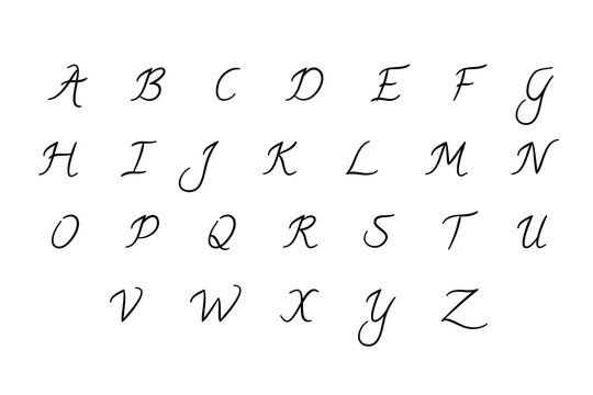 Thick brush alphabet font set. Bold hand painted black uppercase letters isolated on white background. Flat vector illustration for artistic design, headline, and poster.