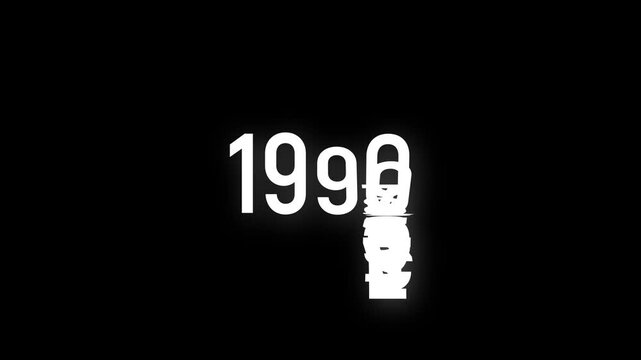 1950 to 1994 year countdown timer animation with black, green, white screen background. dynamic scrolling progression timeline loading bar changing 1950 to 1994 year 4k video