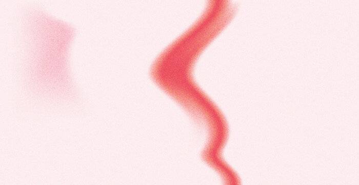 Delicate pink grainy background with a flowing red abstract wave