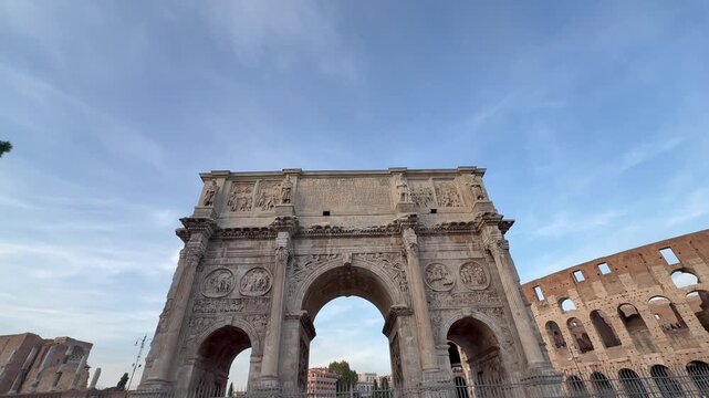 Arch of Constantine in Rome Italy cinematic video, Italy