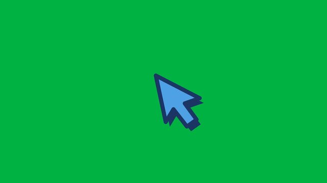Blue Arrow Cursor Clicking Beside Rotating Loading Spinner