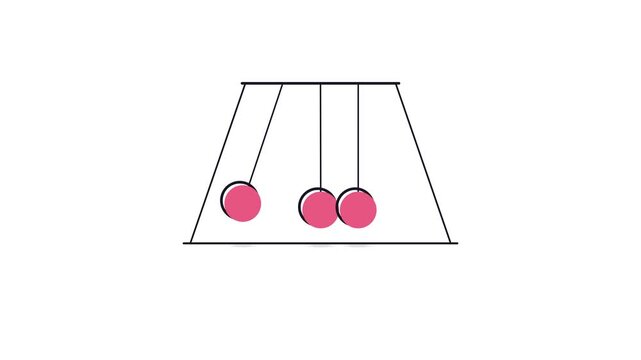 Pink Pendulum Balls Swinging in a Frame Animation