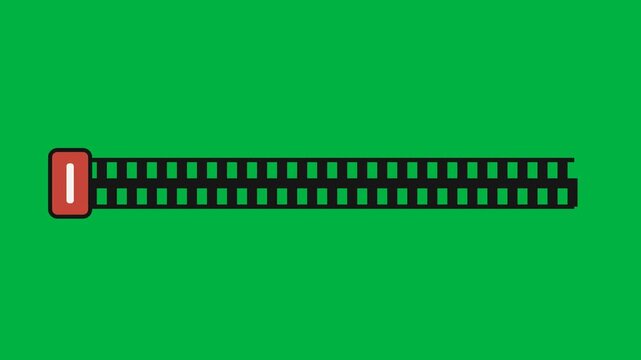 Animated Zipper Fastener Closing and Opening Loop