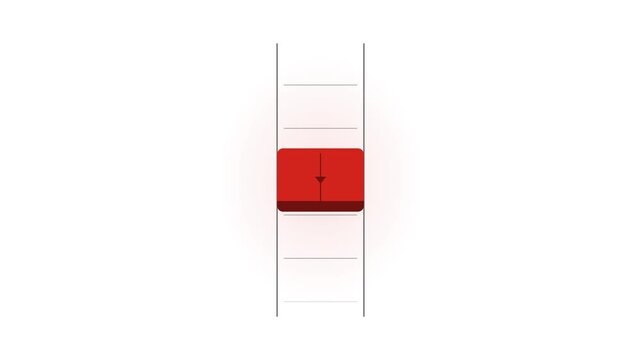 Red Slider Moving Down a Vertical Scale