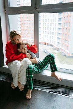 Cozy Moments Between Mother and Son in a Modern Apartment