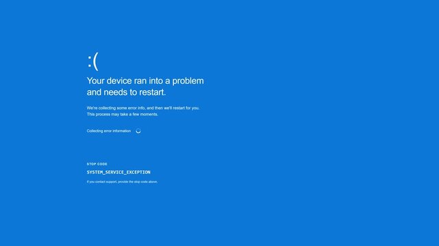 Blue Screen of Death System Error Animation Background