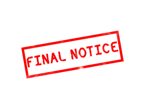 Red final notice rubber stamp text