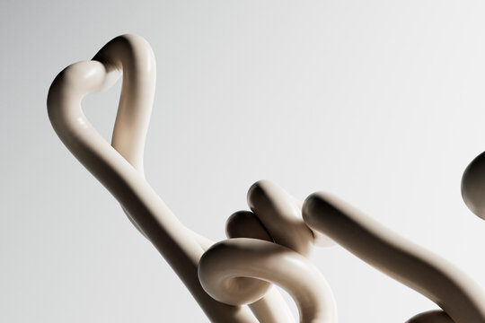 Minimal Abstract Tubes with Copy Space 3D Render