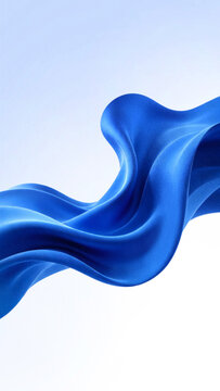 Vertical composition of abstract 3D background featuring royal sky blue fabric wave with grain particle texture, ideal for premium mobile screen graphic designs.