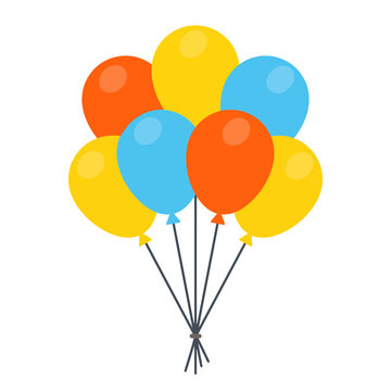 colorful balloons isolated 