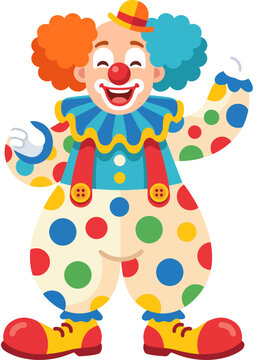 Cute Friendly Circus Clown Character Vector Illustration