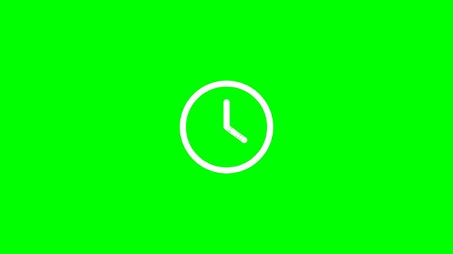 Clock to calendar outline icon morph animation on green screen, line clock smoothly transforming into a calendar and back, time and schedule UI motion graphic for chroma key