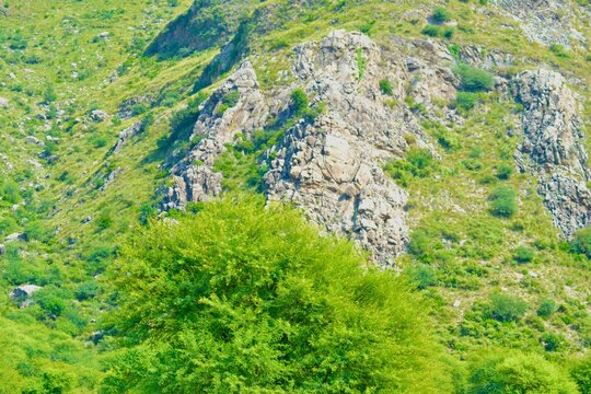 mountain landscape with blue sky aerial view of Rama Mountain Scenic Landscape, Natural Hills and Countryside in Katlang, Mardan, Khyber Pakhtunkhwa, Pakistan Rama Mountain Landscape with Seasonal Col