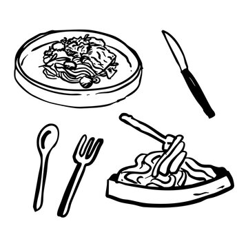 Spaghetti doodle hand drawing