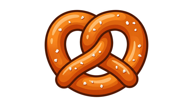Clean Pretzel With Simple Thick Shape Isolated Decorative Clipart