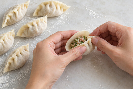 Making dumplings by hand